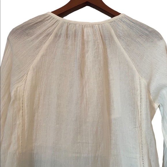 House of Harlow Cream Peasant Style Embroidered Top - Picture 6 of 11